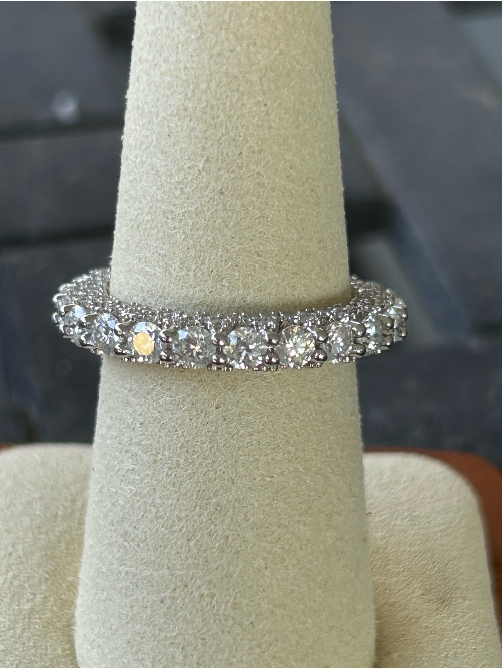 Eternity Band - solid sterling silver 3.11 ct. of moissanite size 8